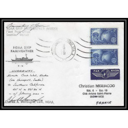 1972 Antarctic USA Lettre (cover) noaa ship fairwether Signé signed rare 16/9/1974 seattle