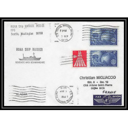 1973 Antarctic USA Lettre (cover) noaa ship fairwether seattle 16/9/1974