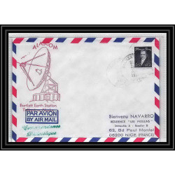 1985 Antarctic USA Lettre (cover) alascom bartlett earth station 1983