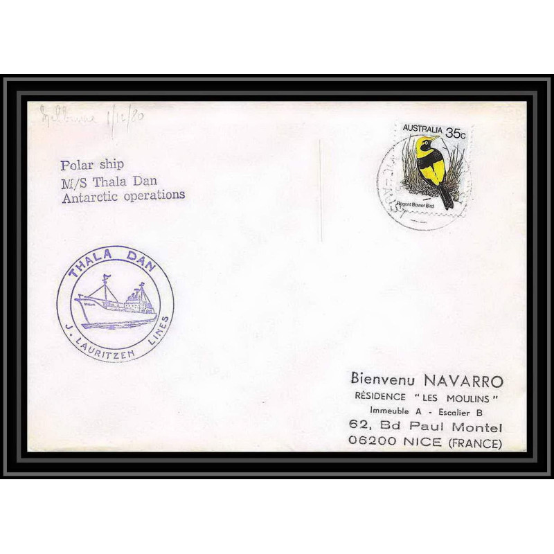 2103 Antarctic Australie (australia) Lettre (cover) polar ship thala dan melbourne 18/2/1981