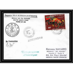 2119 Antarctic djibouti Lettre (cover) marion dufresne Signé signed 5/5/1984 Voiture (Cars) 
