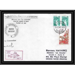 2187 campagne md 24 biomasse marion dusfresne 25/9/1980 Signé signed TAAF Antarctic terres australes Lettre (cover)