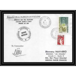 2199 marion dusfresne 6/8/1980 Signé signed TAAF Antarctic terres australes Lettre (cover)