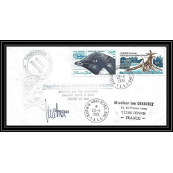 2234 ANTARCTIC terres australes TAAF lettre cover Dufresne 23/4/1981 Signé signed oiseaux (birds)