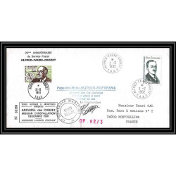 2243 ANTARCTIC terres australes TAAF lettre cover Dufresne 3/2/1982 Signé signed OP 82/3 CROZET