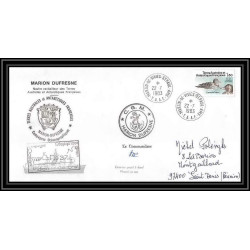2257 ANTARCTIC terres australes TAAF lettre cover Dufresne 22/7/1983 Signé signed md 37 la réunion oiseaux (birds)