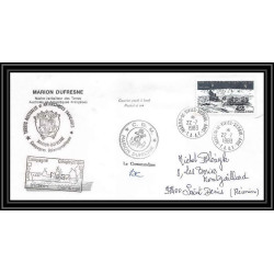 2266 ANTARCTIC terres australes TAAF lettre cover Dufresne 22/7/1983 Signé signed md 37 la réunion chiens traineau dog