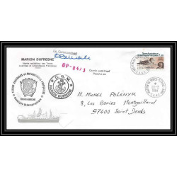2276 ANTARCTIC terres australes TAAF lettre cover Dufresne OP 84/3 Signé signed 9/1/1984 la reunion oiseaux (birds) duck