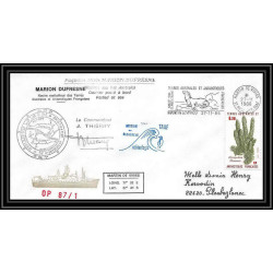 2291 ANTARCTIC terres australes TAAF lettre cover Dufresne OP 86/1 Signé signed 27/11/1986