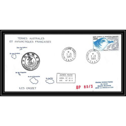 2301 ANTARCTIC terres australes TAAF lettre cover Dufresne N° 142 op 89/3 7/3/1989 oiseaux (birds) poitou charentes