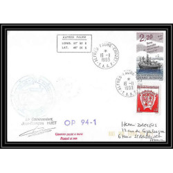 2323 ANTARCTIC terres australes TAAF lettre cover Dufresne op 94/1 Signé signed 16/11/1993