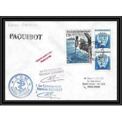2346 ANTARCTIC terres australes TAAF lettre cover Dufresne 2 retour réunion 30/7/1995 paquebot Signé signed choimet