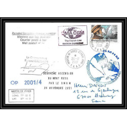 2378 ANTARCTIC terres australes TAAF lettre cover Dufresne 2 N°274 OP 2001/4 Signé signed 20/12/2001