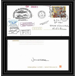 2394 ANTARCTIC terres australes TAAF lettre Dufresne 2 op 2003/1 7/4/2003 Signé signed Jc Mézières