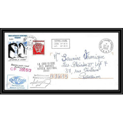 2403 Dufresne 2 Signé signed op 2003/2 crozet 2003 N°348 ANTARCTIC terres australes (taaf) Lettre cover manchot penguin