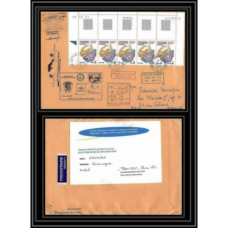 2433 Dufresne 2 Signé signed N°368 20/3/2004 ELEC MASTER GROUP ANTARCTIC terres australes (taaf) Lettre cover
