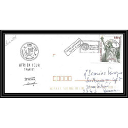 2441 Dufresne 2 Signé signed AFRICA TOUR TRANSIT LIMASSOL 6/5/2004 terres australes (taaf) Lettre cover liberty statue