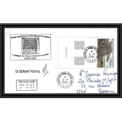 2448 terres australes TAAF lettre Dufresne 2 Signé signed N°363 PASSAGE DE VENUS DEVANT LE SOLEIL 2004 coin daté