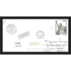 2451 ANTARCTIC Lettre cover Dufresne 2 Signé signed hedrich malte (malta) 18/6/2004 liberty statue