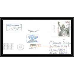 2452 ANTARCTIC Lettre cover Dufresne 2 Signé signed hedrich malte (malta) 18/6/2004 liberty statue