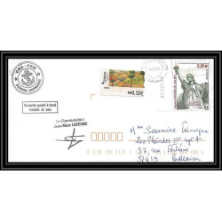 2453 ANTARCTIC Lettre cover Dufresne 2 Signé signed lefevre espagne las palmas 13/8/2004 liberty statue