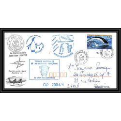 2477 ANTARCTIC terres australes TAAF lettre cover Dufresne 2 Signé signed OP 2004/4 N°385 possession reunion dauphin