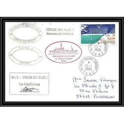 2490 ANTARCTIC terres australes TAAF lettre cover Dufresne 2 Signé signed croix du sud 1 25/1/2005 N°368