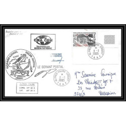 2500 terres australes TAAF lettre cover Dufresne 2 Signé signed N°392 CROZET 42 ème mission 8/3/2005 coin de feuille