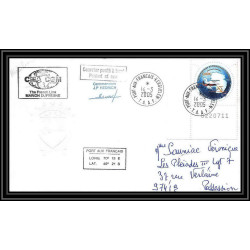 2503 ANTARCTIC terres australes TAAF lettre Dufresne 2 Signé signed N°389 préfet champon 14/3/2005 coin de feuille