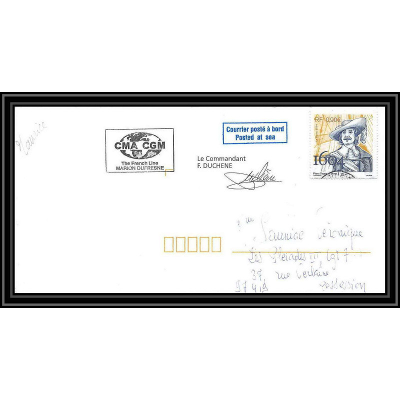 2531 ANTARCTIC ILES MAURICE -Lettre cover Dufresne 2 Signé signed 25/11/2005