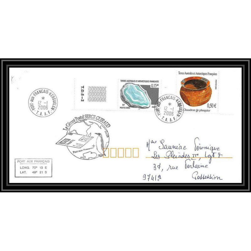 2557 ANTARCTIC terres australes TAAF lettre cover Dufresne 2 Signé signed 12/1/2006 ker 56 guiraud N°409