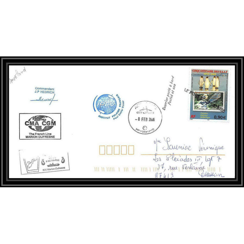 2562 ANTARCTIC NEW ZELAN AUCKLAND-Lettre cover Dufresne 2 Signé signed 8/2/2006 N°430 obl griffe