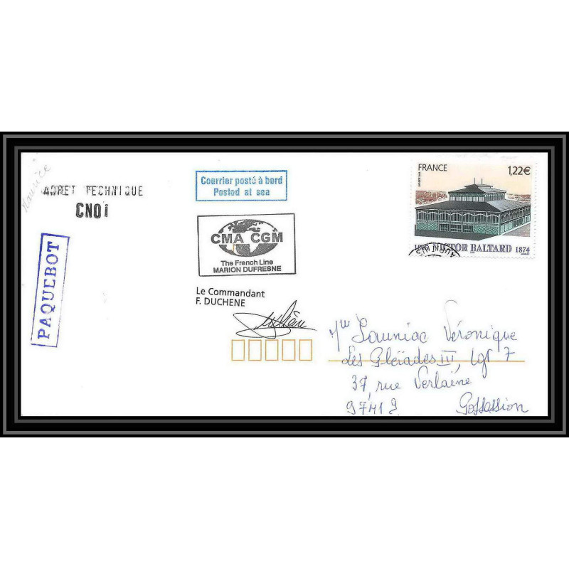 2579 ANTARCTIC MAURICE-Lettre cover Dufresne 2 Signé signed arret technique 5/5/2006
