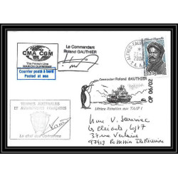 2603 ANTARCTIC terres australes TAAF lettre cover Dufresne 2 Signé signed ULTIME ROTATION GAUTHIER 23/8/2006 437