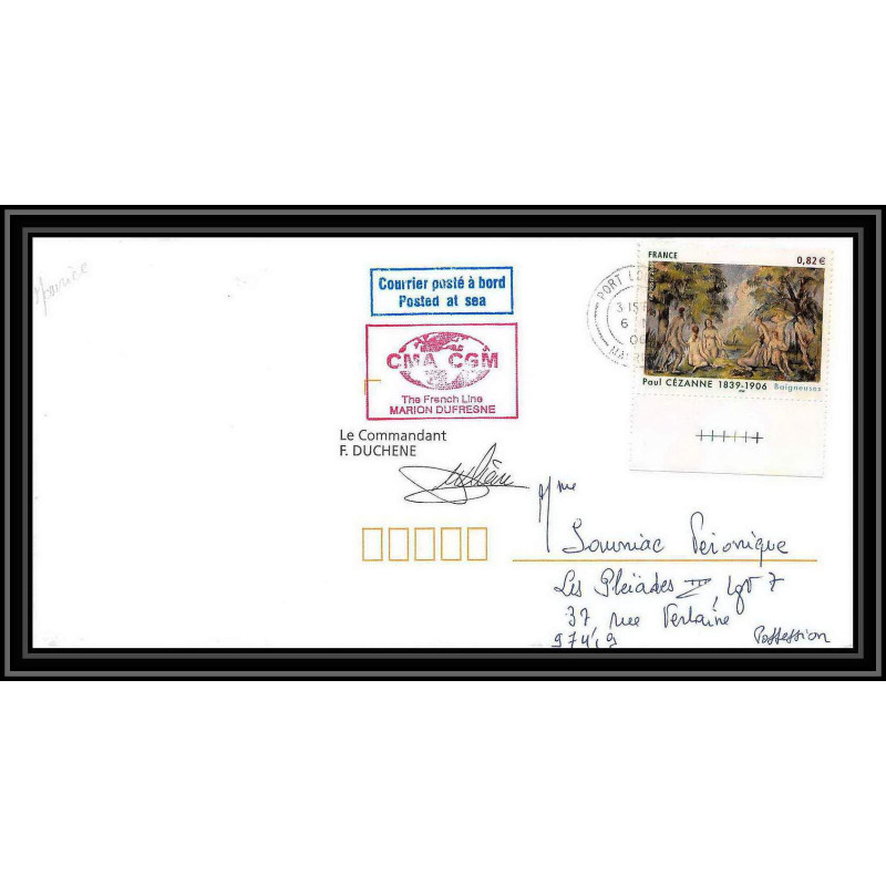 2607 ANTARCTIC ILE MAURICE -Lettre cover Dufresne 2 Signé signed duchene 6/11/2006