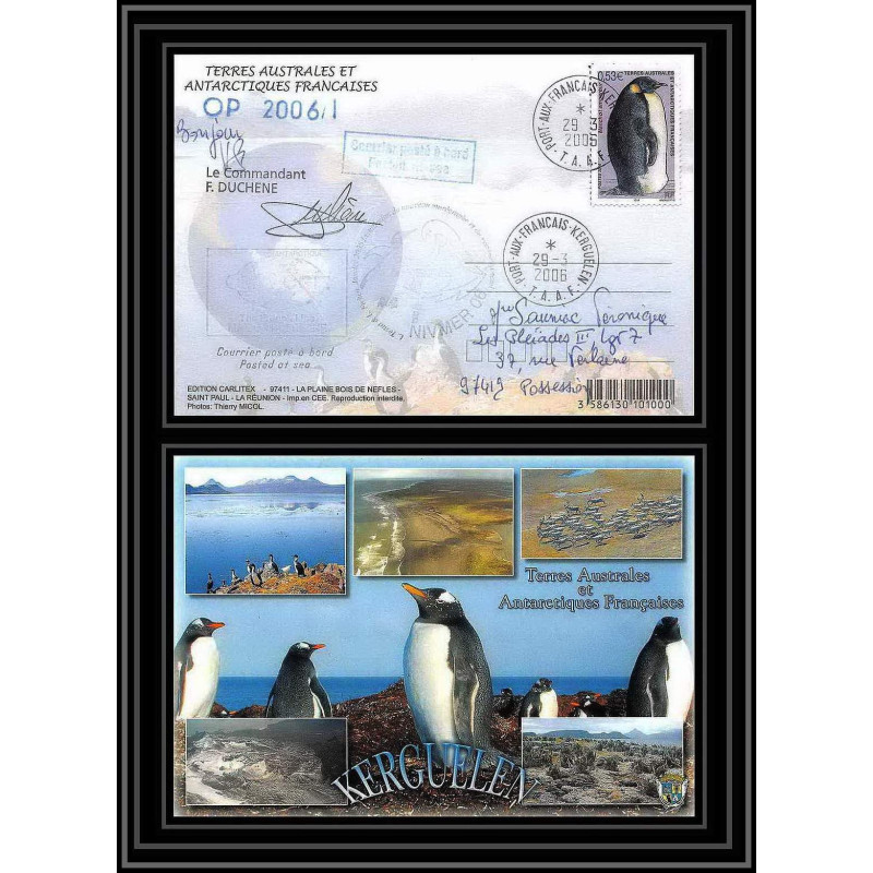 2634 ANTARCTIC terres australes (taaf)-carte postale Dufresne 2 Signé signed OP 2006/1 N°445 29/3/2006