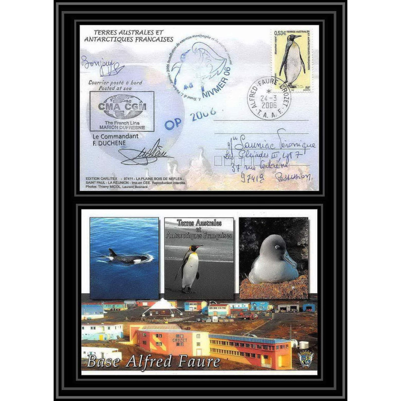 2635 ANTARCTIC terres australes (taaf)-carte postale Dufresne 2 Signé signed OP 2006/1 N°446 24/3/2006