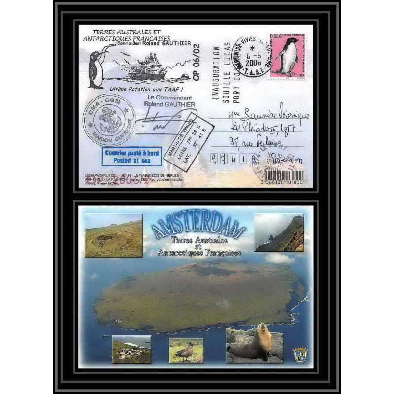 2636 ANTARCTIC terres australes (taaf)-carte postale Dufresne 2 Signé signed OP 2006/2 N°448 6/9/2006
