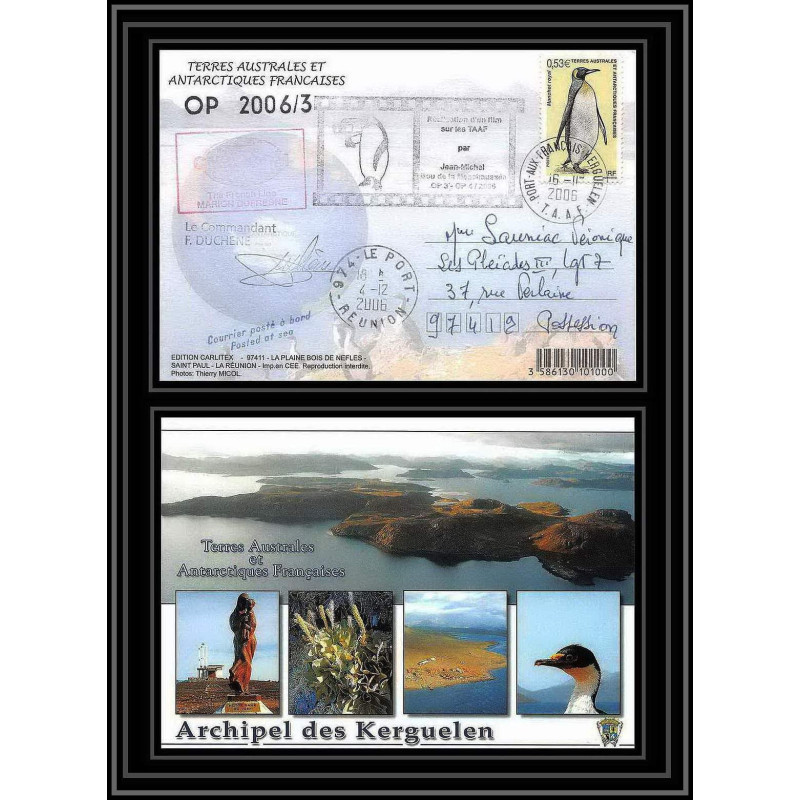 2637 ANTARCTIC terres australes (taaf)-carte postale Dufresne 2 Signé signed OP 2006/3 N°446 16/11/2006