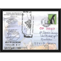 2639 ANTARCTIC terres australes (taaf)-carte postale Dufresne 2 Signé signed OP 2006/2 N°447 20/9/2006