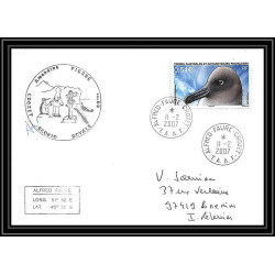 2660 ANTARCTIC TAAF lettre cover Dufresne 2 Signé signed N°468 crozet ecobuo royale 2007 reunion oiseaux (birds)