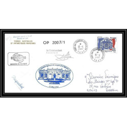 2677 ANTARCTIC terres australes TAAF lettre cover Dufresne 2 Signé signed op 2007/1 KERGUELEN 10/4/2007 N°471