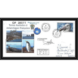 2678 terres australes TAAF lettre cover Dufresne 2 Signé signed op 2007/1 crozet 5/4/2007 N°465 albatros oiseaux (birds)