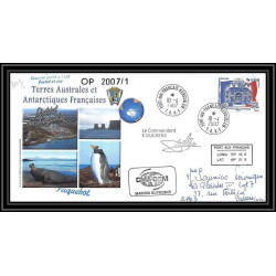 2679 ANTARCTIC terres australes TAAF lettre cover Dufresne 2 Signé signed op 2007/1 KERGUELEN 10/4/2007 N°471
