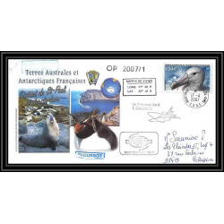 2689 terres australes TAAF lettre Dufresne 2 Signé signed op 2007/1 N°471 17/4/2007 amsterdam oiseaux (birds)