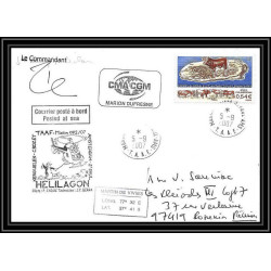 2717 ANTARCTIC terres australes TAAF lettre cover Dufresne 2 Signé signed op 2007/2 N°461 1er voyage pilloton helilagon