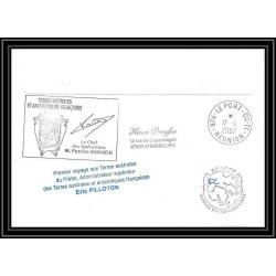 2717 ANTARCTIC terres australes TAAF lettre cover Dufresne 2 Signé signed op 2007/2 N°461 1er voyage pilloton helilagon