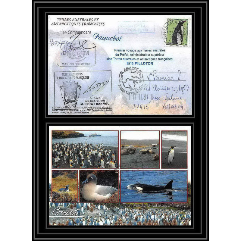 2745 ANTARCTIC terres australes (taaf)-carte postale Dufresne 2 Signé signed op 2007/2 N°447 CROZET 23/8/2007