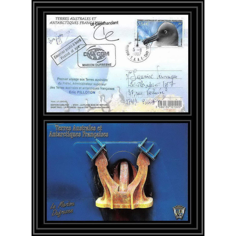 2759 ANTARCTIC terres australes (taaf)-carte postale Dufresne 2 Signé signed op 2007/2 N°468 ST PAUL 5/9/2007