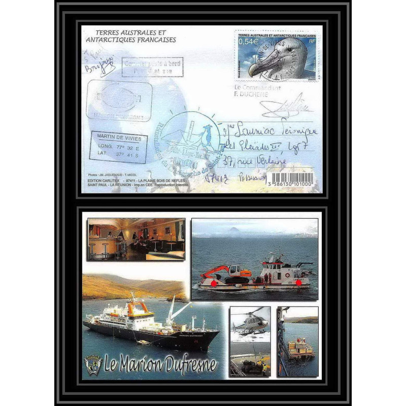 2761 ANTARCTIC terres australes (taaf)-carte postale Dufresne 2 Signé signed op 2007/3 N°465 ST PAUL 27/11/2007